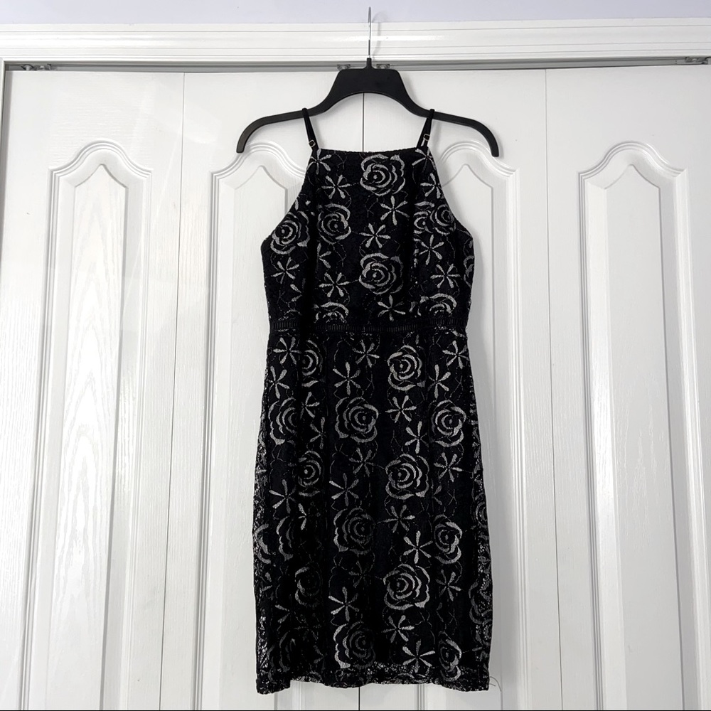 Francesca’s Black Mini Halter Dress (size M)